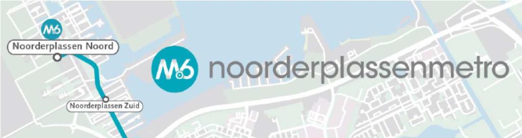 9 Lijn M 6: de Noorderplassenmetro Lijn M6 verzorgt de ontsluiting van de Noorderplassen. Vanaf het station Almere Centrum rijdt de bus via de Kruidenwijk naar de Noorderplassen (zie figuur 6).