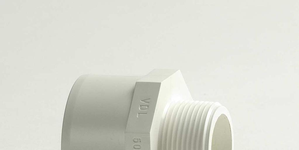 PVC DRAADEIND spuitgiet achtkant WIT 218100 50/63 mm x 1.1/4" 16 150 218110 50/63 mm x 1.