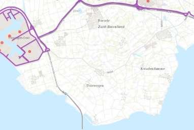 Afbeelding 57 Routering gevaarlijke stoffen Borsele Op basis van het brandrisicoprofiel (zie bijlage) is aan de gebieden in de gemeente een risicofactor toegekend.