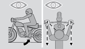 3 Use / 3 Gebruik 03_15 03_16 Moving off / riding (03_15) CAUTION WHEN TRAVELLING WITHOUT PAS- SENGERS, MAKE SURE THE PAS- SENGER FOOTRESTS ARE FOLDED UP.