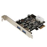 2-poorts PCI Express (PCIe) SuperSpeed USB 3.0-kaartadapter met UASP - LP4-voeding StarTech ID: PEXUSB3S25 Met de PEXUSB3S23 2-poorts PCI Express USB 3.0-kaart kunt u twee USB 3.