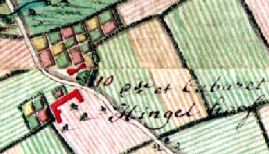 Illustratie 15.3: Domein Hengelhoef ten tijde van Ferraris Kaart van Vandermaelen (1846-1854) Op de kaart van Vandermaelen (ca.