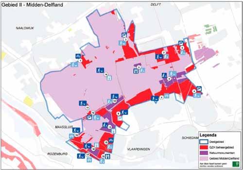 16 Landschapsplan Kwaliteitsprogramma Blankenburgverbinding Hoofdstuk 2 Recreatieschap Midden-Delfland Behalve de Rietputten en de weidevogelgebieden (beheer Natuurmonumenten) worden alle natuur- en