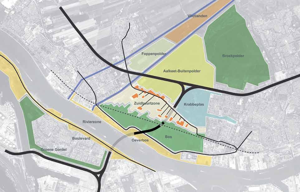 34 Landschapsplan Kwaliteitsprogramma Blankenburgverbinding Hoofdstuk 3 Indeling landschappelijke eenheden: 1. Rivierzone 2.