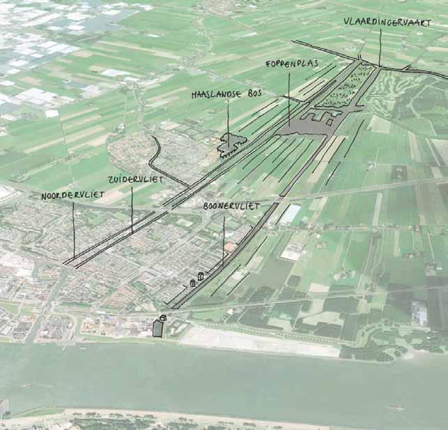 7. Foppenpolder/Vlietlanden Haaks op de richting van de rivier ligt tussen de Noordvliet en de