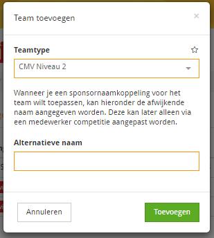 Rotterdam/Alblasserwaard)!! Nadat je de teams hebt ingeschreven of gekopieerd kun je teams die niet deelnemen in seizoen 2017-2018 verwijderen, en nieuwe teams toevoegen.