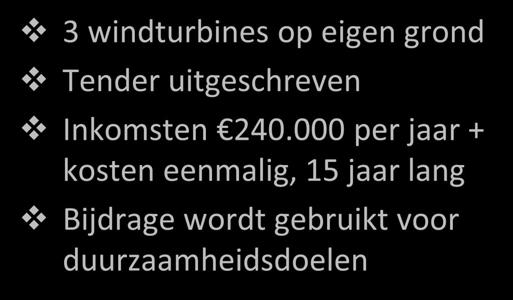 Gemeente Breda 3 windturbines op eigen