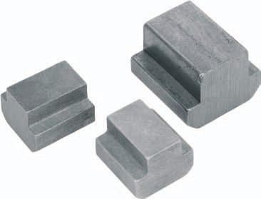 K0378 Moeren voor T-gleuven Halffabrikaten Grondstof: Gehard staal of rvs 1.4305. K0378.