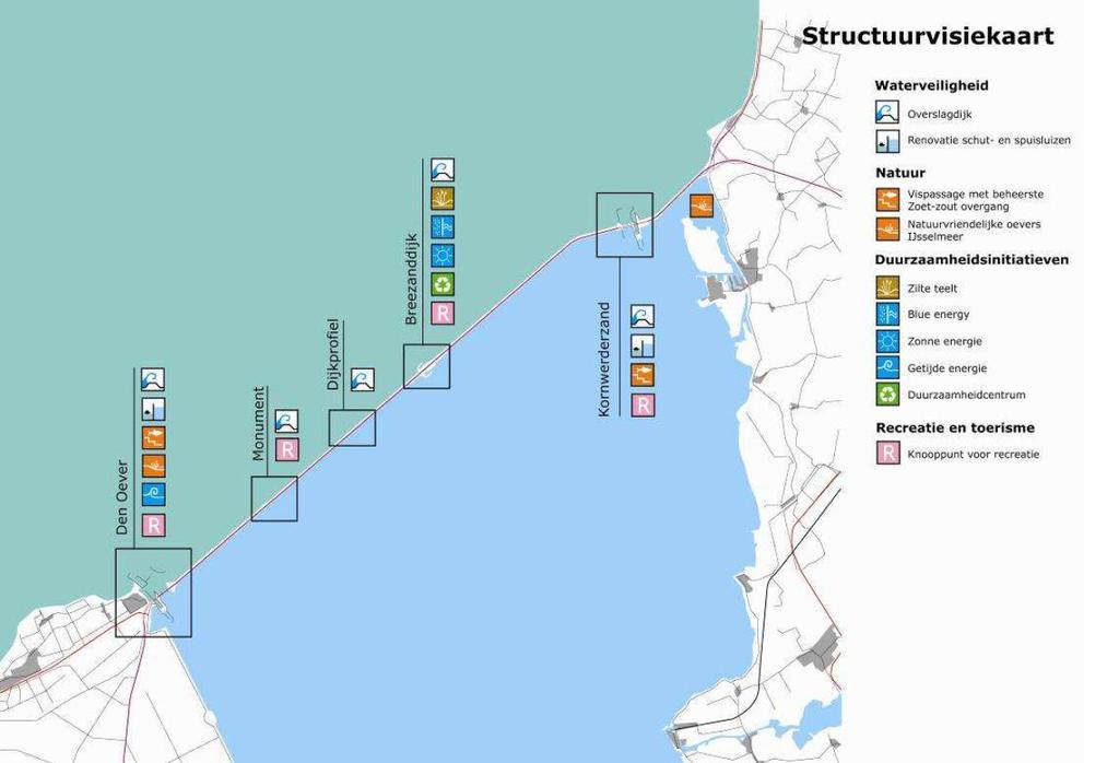 Afbeelding 2.1. Uitsnede structuurvisiekaart met beleidskeuzes 2.7.