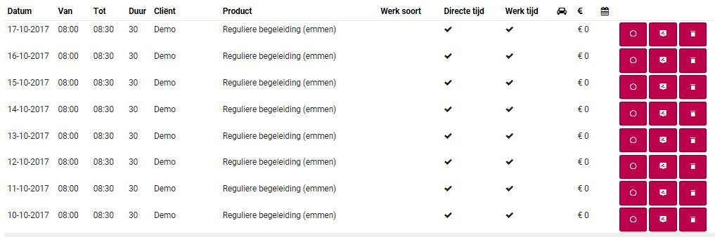 1 Werkwijze dagelijks ᅳ Zoek de cliënt op in het zoekscherm ᅳ Voer de laatste datum in waarop er zorg is geleverd in de betreffende CAK periode ᅳ In het voorbeeld komt de begeleider dagelijks