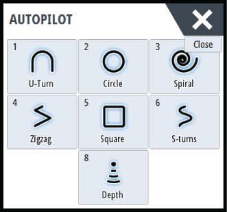 Symbolen geven aan of de stuurautomaat passief of vanaf een andere bedieningseenheid vergrendeld is. Pop-up Autopilot U kunt de stuurautomaat beheren in de pop-up Autopilot.
