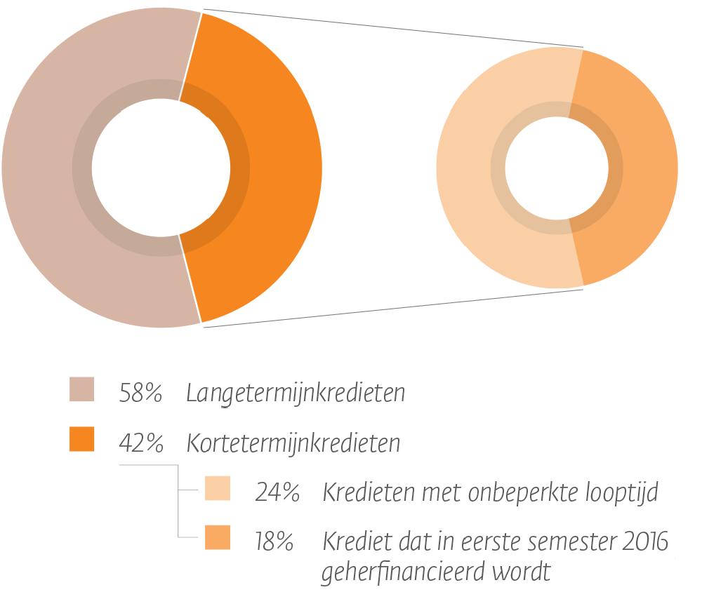 E. Financiële structuur Gezonde financiële structuur Opgenomen financiële schulden: 95 miljoen 58% langetermijnfinancieringen Jaarcijfers met gemiddelde resterende 2012 looptijd van 3,2