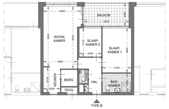 4 appartementen type B: begane grond, 1 e verdieping verdieping Gebruikers oppervlakte woning =