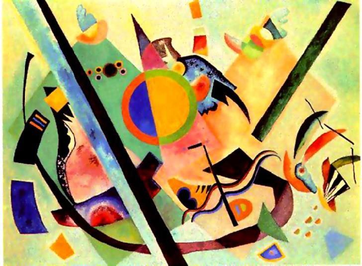 Wassily Kandinsky (1866-1944) Russische kunstschilder Hij gebruikte veel kleuren en schilderde wat hij hoorde.