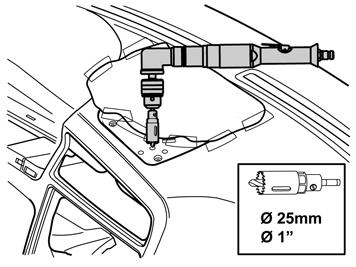 30 Boor overeenkomstige gaten uit in de console van de luidspreker met een Ø25 mm (1") gatenzaag.