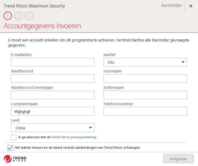 orderbevestiging. Trend Micro voert vervolgens een systeemcontrole van uw computer uit.