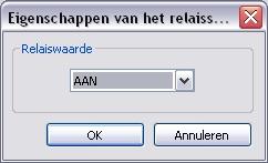 slepen we naar de uitgang Scenario s van de RF dimmer in de woonkamer. In het eigenschappenvenster geven we als dimwaarde 80% op. Desgewenst kan ook de fade-in tijd worden aangepast.