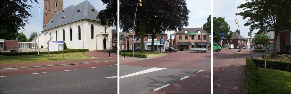 De kerkstraat richting noordwest is een lint met min of meer aaneen sluitende bebouwing van één a twee lagen met kap met de gevel direct aan de straat.