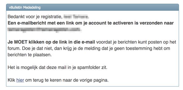 Je krijgt dan dit bericht te zien: Ga naar je mailbox en open de email die