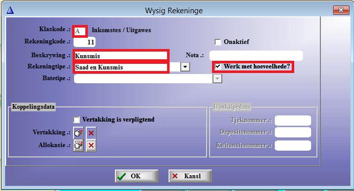 VOORRAAD Elke item wat u wil monitor as voorraad, soos bv. kunsmis, chemikalieë, saad en sakke voer moet as ŉ voorraaditem geskep word.