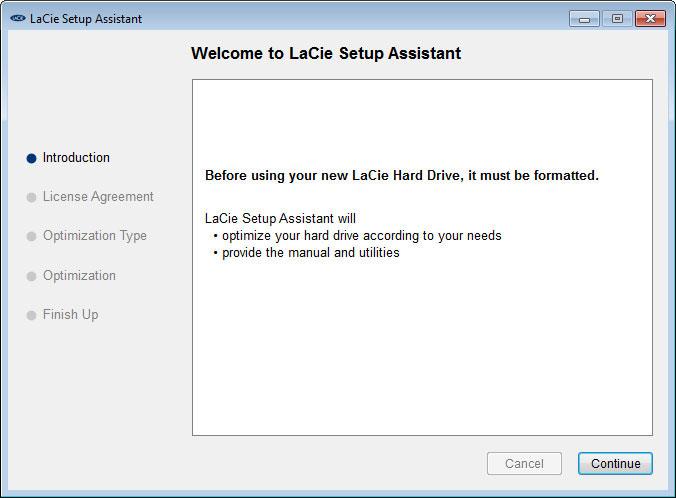 Verbinding tot stand brengen Gebruikershandleiding pagina 15 2.3. LaCie Setup Assistant LaCie Setup Assistant helpt u bij het formatteren van uw nieuwe LaCie-schijf.