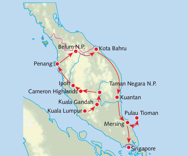 Familiereis MALEISIË EN SINGAPORE - 22 dagen Droomstrand, jungle en wolkenkrabbers Reiscode: Groepsgrootte: Aantal dagen: FML 6-22 22 Uitgebreide routebeschrijving Route Welkom Dit is een familiereis