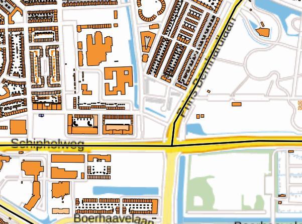 2. Situatiebeschrijving. Blok II ligt aan de noordzijde van de Schipholweg, juist ten westen van de Prins Bernhardlaan.