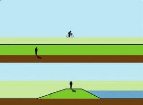 Studievariant I: middelhoog en middelgroot (Kade in de polder) In figuren 1 en 2 ziet u een technisch ontwerp en een dwarsdoorsnede van de eerste studievariant.