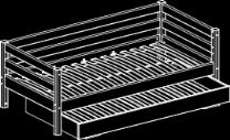 W:100 H:66,5 L:210 W:100 Classic bed met 1/2 uitvalbeveiliging.