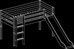 FLEXA Classic bedden Halfhoge bedden Classic half hoogslaper met rechte ladder.