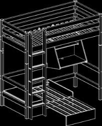 90-10620-11-01 90-10621-11-01 Terra 891 Classic hoogslaper, 140 cm, met schuine ladder met geïntegreerde handgrepen.