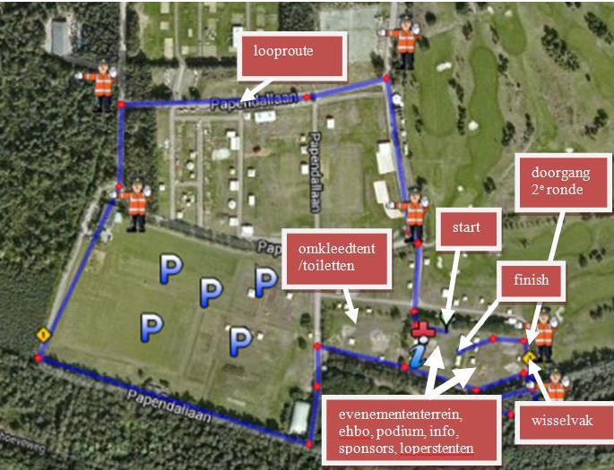 Parcours Het parcours is aangepast. Zie hiernaast. We gaan een stukje door het bos. Het parcours is zowel verhard (70%) als onverhard (30%). Mag ik een eigen partytent opzetten?