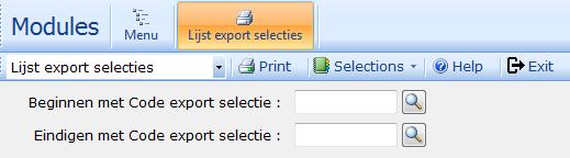 SwingTravel-verkoop Algemeen Export selectie rapporten afdrukken van de export selectie codes die je instelt via SwingTravel-verkoop Algemeen
