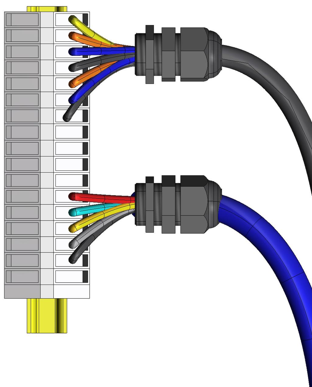 Deze kabel moet door een buis ø 45 mm en de speciale bestaande openingen in het frame van de verkeerspaal worden gehaald (Fig. 8 ref.