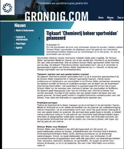 Schoon Water voor Brabant tussenrapportage 2014 1. 2. 3.