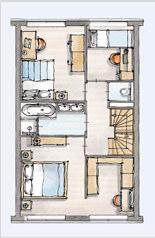 keuze: 0 0 0 0 0 Praktisch 2 (tekening V-442a) - laundry room met aansluiting voor wasmachine en (condens) wasdroger - loze leiding in de grootste slaapkamer - de elektraleidingen van de WM en WD op