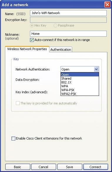 De Wireless Network Utility van Belkin gebruiken Let op: Als u een netwerk selecteert dat encryptie gebruikt, krijgt u eerst het