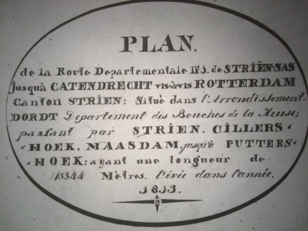 Afbeelding 3: Beschrijving van de Route Départementale Strijen Puttershoek (1813) Afbeelding 2: Kaart met routes door de Hoeksche Waard gebaseerd op decreet van Napoleon (1811) Van de