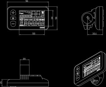 VERKENNING VAN HET SCHERM TYPE C300S LCD Betekenis van de knoppen: + / - / M.