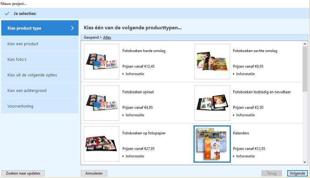 U kunt ervoor kiezen om de kalender online te maken in onze software of u kiest voor het downloaden van de software op uw computer.