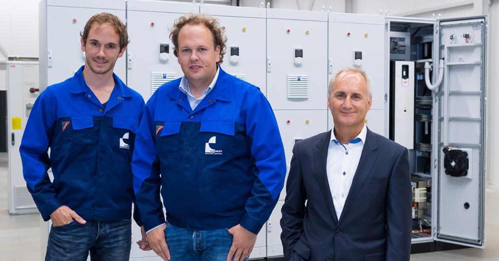 v.l.n.r. Louis Miechelsen, Luc van Meer (beiden van Meer Industrial Services) en Pierre Jetten (Rittal B.V.