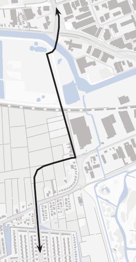 De fietsgroenstructuur wordt op termijn gecombineerd met de nieuwe auto/fietstunnel onder het spoor, om binnen het zuidelijk gelegen gebied De Kreken zijn weg te vervolgen naar de westkant van het