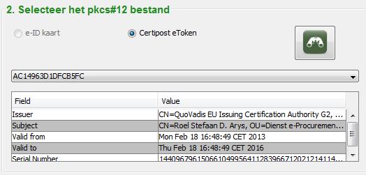 Controleer voor je tekent of het juiste certificaat is geselecteerd.