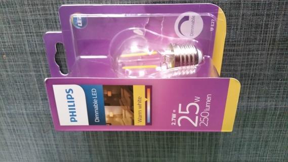 Dimmable, 2,7W, 12 ma, 250 Lm (made in China) De stroom volgt de