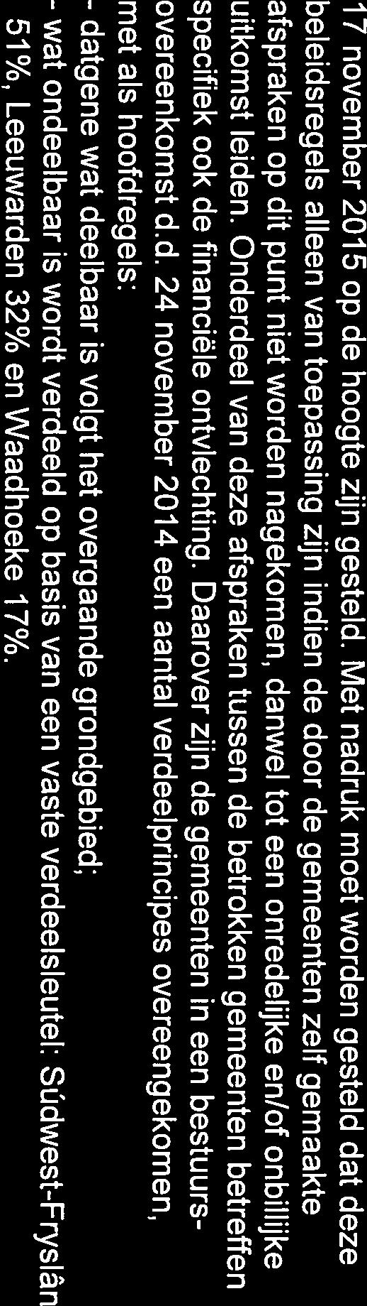 en/of onbillijke uitkomst leiden. Onderdeel van deze afspraken tussen de betrokken gemeenten betreffen specifiek ook de financiële ontvlechting.