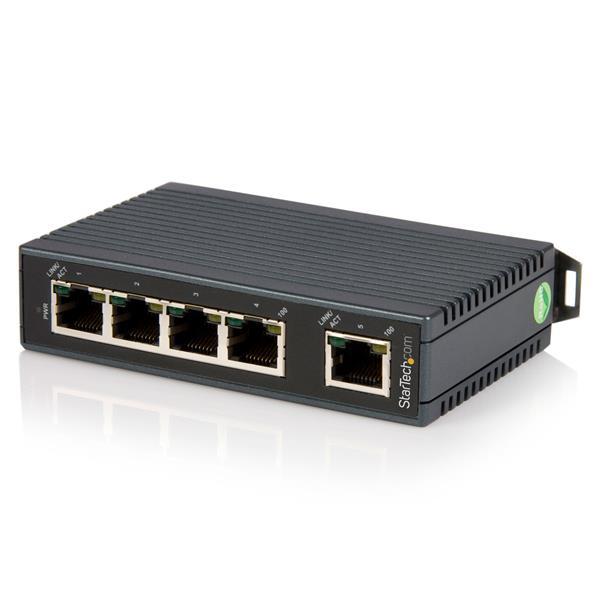 5-poorts industriële Ethernet-switch - op een DINrail monteerbaar Product ID: IES5102 Deze compacte 5-poorts industriële Ethernet switch is ontworpen voor snelle, betrouwbare netwerkconnectiviteit en