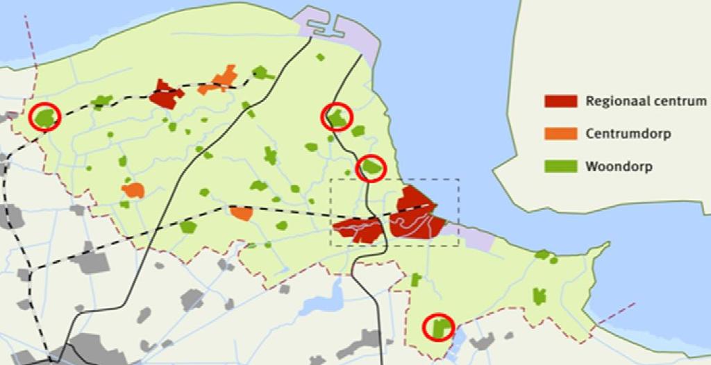 Robuust ruimtelijke structuur 2040 (Bron: convenant Woon- en Leefbaarheidplan regio Eemsdelta, 26 april 2012) Prestatieafspraken In de navolgende paragrafen zijn de teksten en afspraken uit het