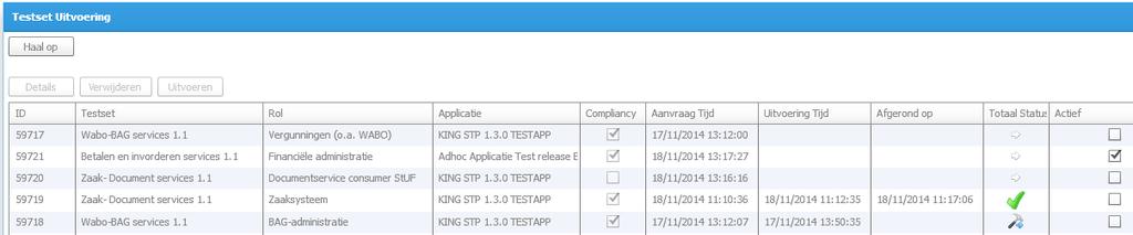 2.4 Uitvoeren van een (Compliancy) Testset en downloaden rapportage 1.