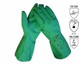 Gecoate handschoenen HANDSCHOEN SOLVEX 37-675 Handschoen met combinatie eigenschappen namelijk mechanisch sterk en chemische weerstand, behandeld met een schimmel en bacterie statisch middel om
