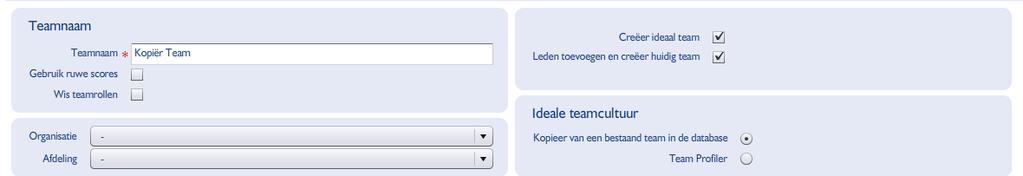 Selecteer de gewenste rapportopties en klik op Ga verder Hoe een nieuw team opmaken door een bestaand team te kopiëren?